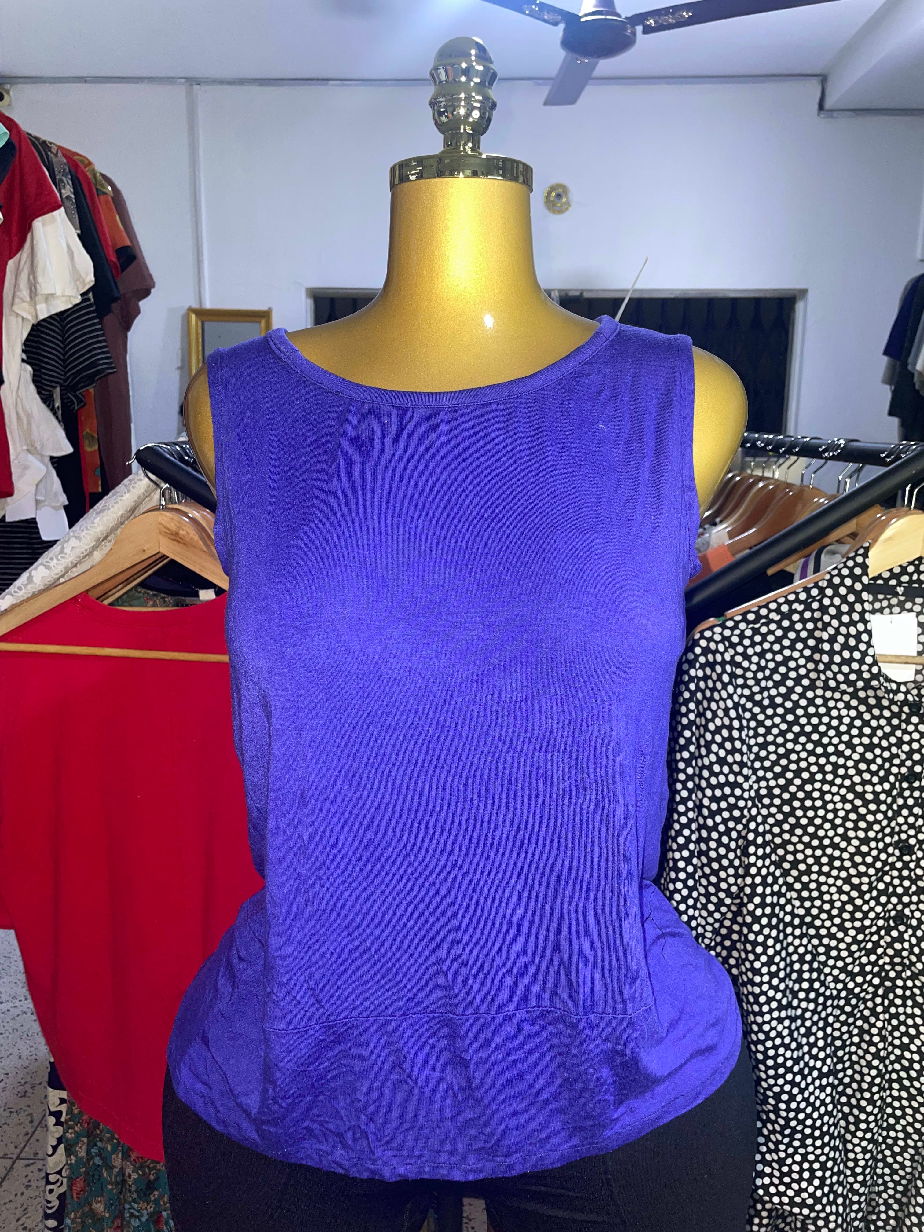 Blue Sleeveless Top thrift fashion item